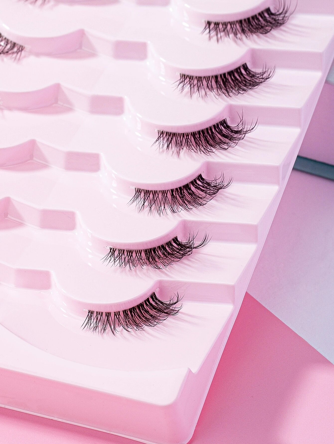 7Pairs/Set Natural Long 3D Crossed Transparent Stem False Eyelashes 5-13Mm