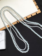 1 Light Luxury Fashion Long Artificial Faux Pearl Ladies Necklace Double Stacked Spring Summer Sweater Chain Accessories