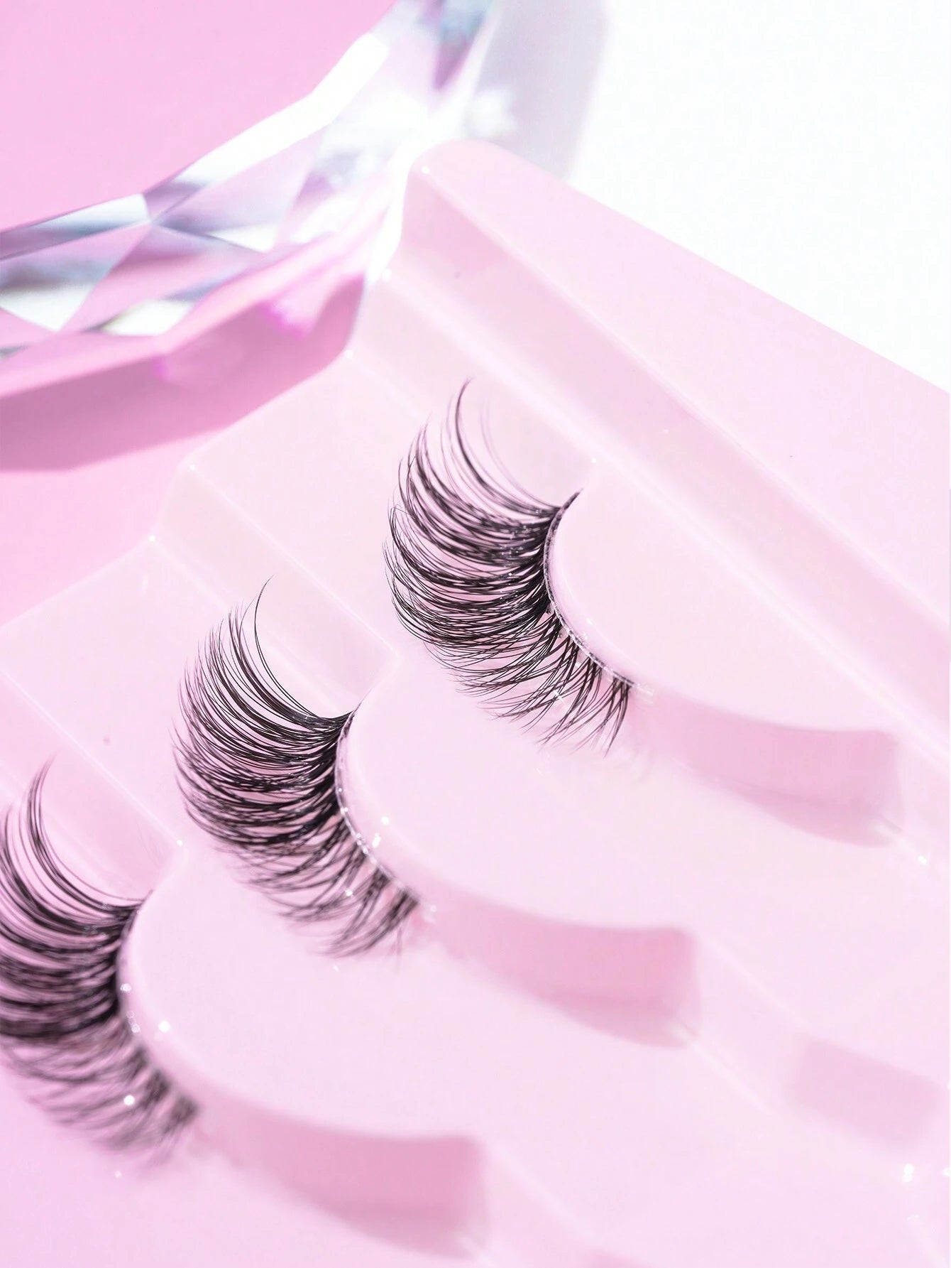 7Pairs/Set Natural Long 3D Crossed Transparent Stem False Eyelashes 5-13Mm