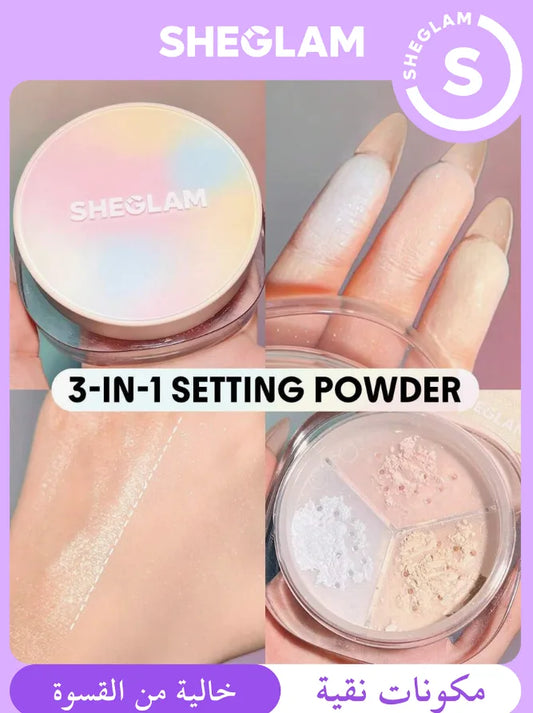SHEGLAM بودرة تثبيت للتحكم بالزيوت ولمسة نهائية ناعمة