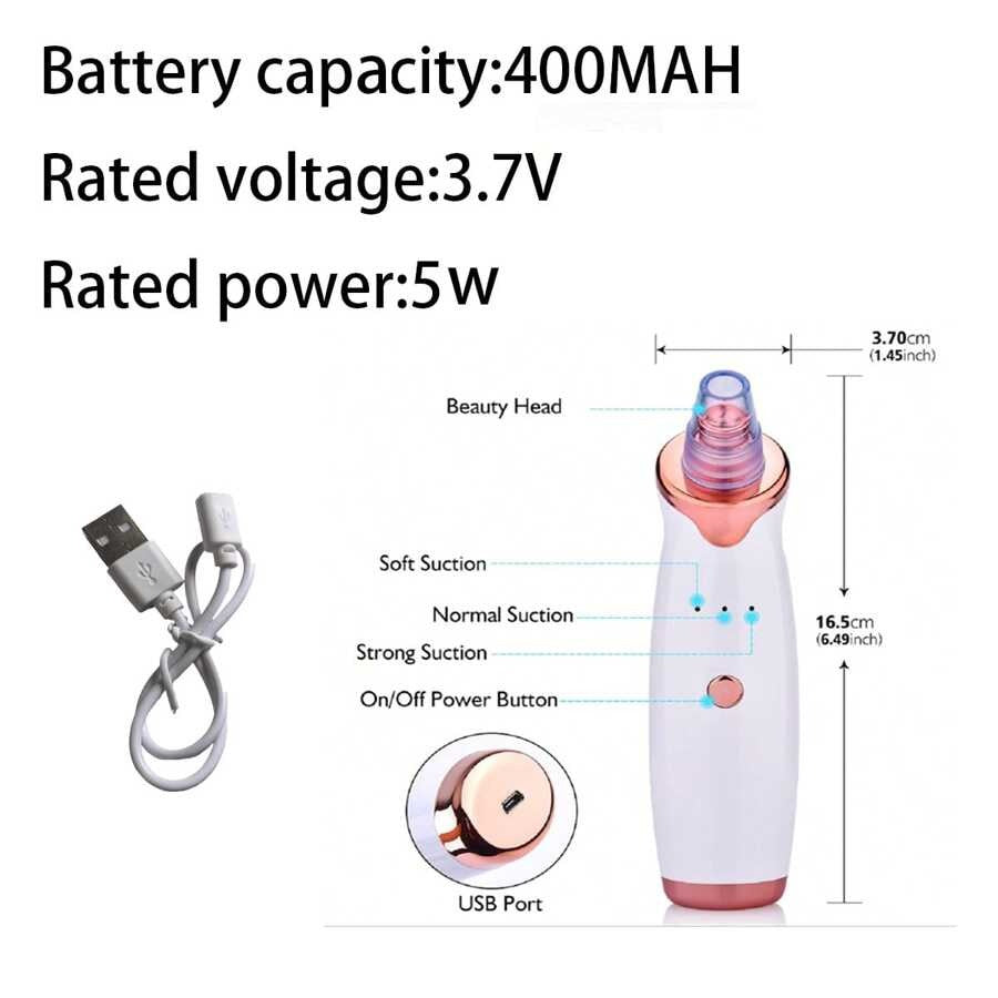 SHEIN USB مكنسة شفط المسام لإزالة الرؤوس السوداء بشحن