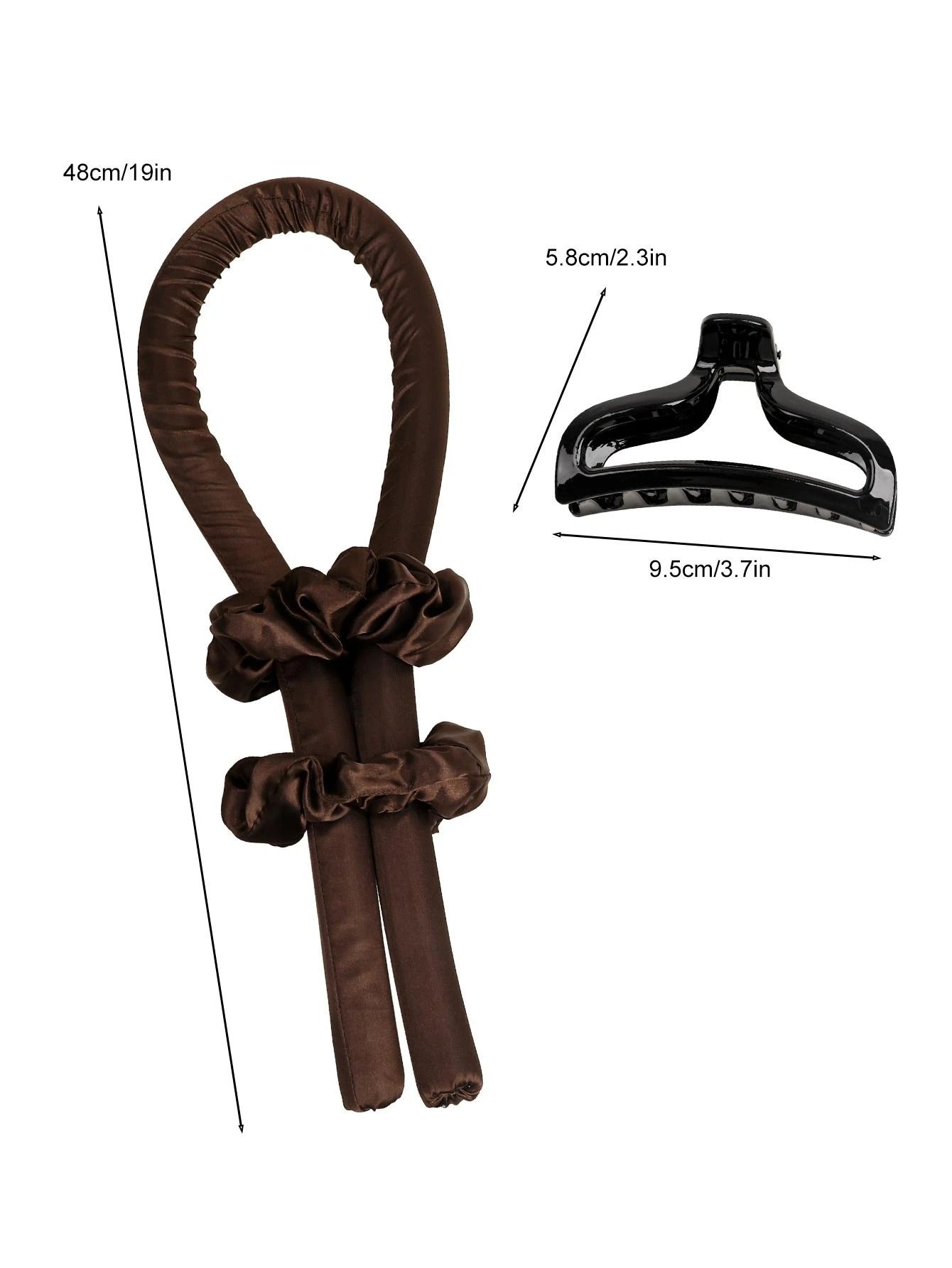 SHEIN مجموعة 4 قطع مجعدات شعر صلبة بدون حرارة