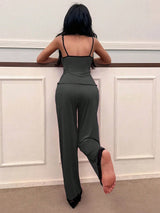 SHEIN Snug Zone طقم نوم نسائي قميص كامي بالدانتيل وبنطلون