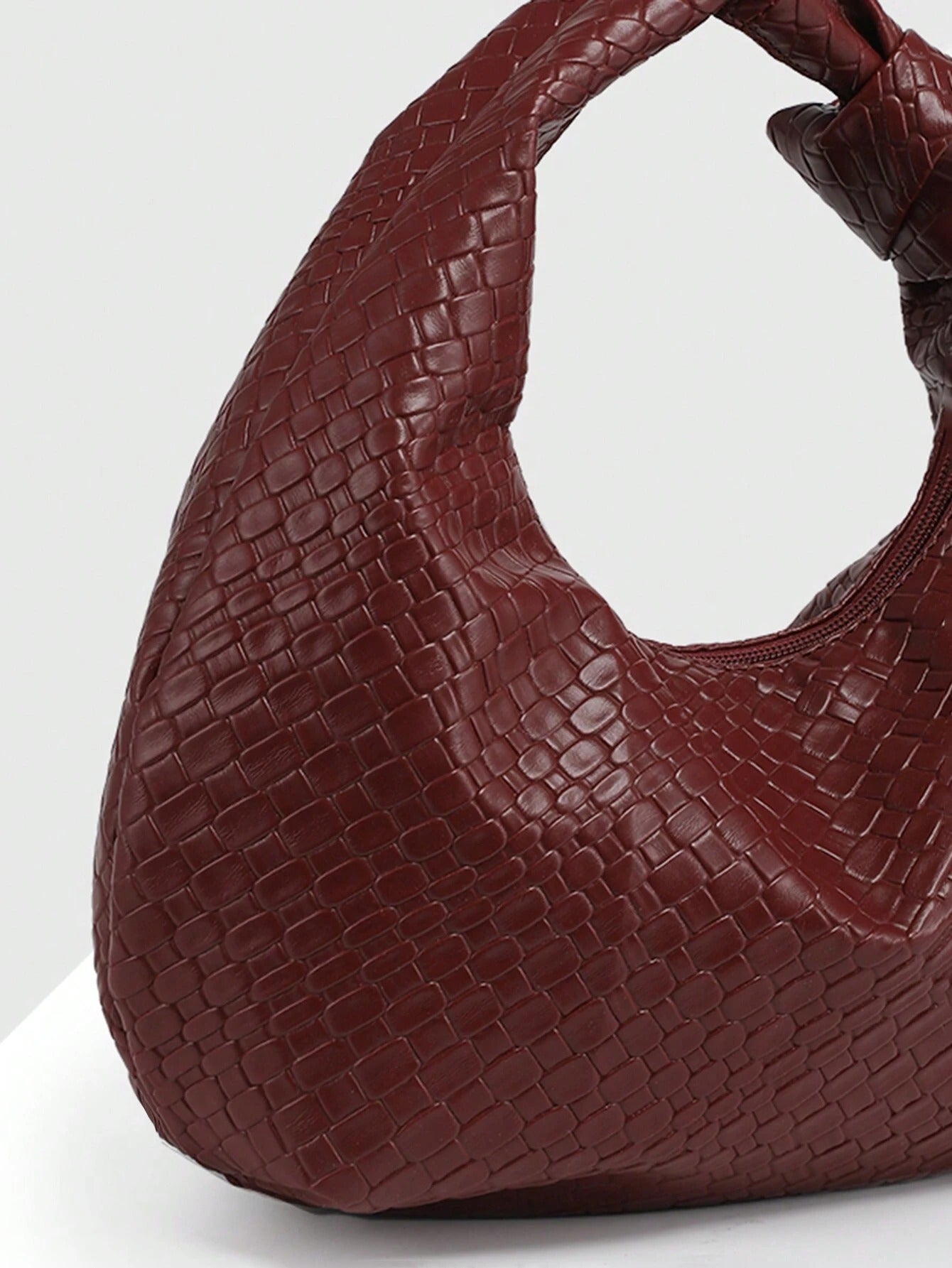 SHEIN حقيبة كتف نسائية جلد مدبوغ بنمط فهد وكروشيه كاجوال للخريف