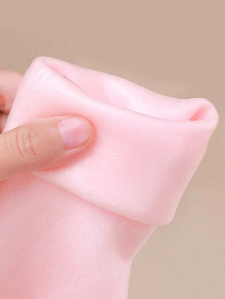 SHEIN زوج من الجوارب السيليكون المرنة لون وردي