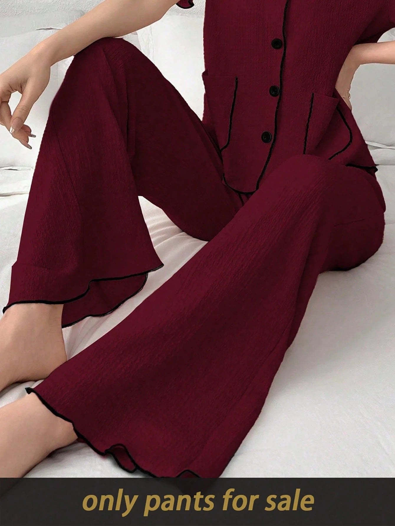 SHEIN بنطلون نسائي جاكارد مضلع بألوان متباينة للخريف والشتاء