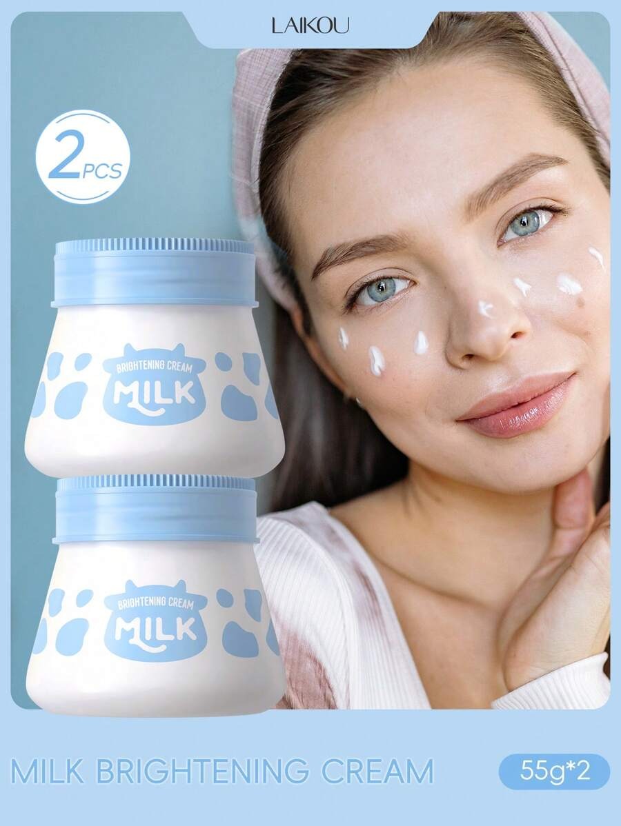 LAIKOU مجموعة كريم وجه 2 قطعة مضيء ومرطب لتوحيد لون البشرة