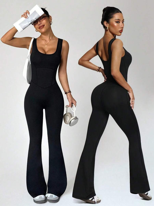 SHEIN Dewbera  جمبسوت رياضي نسائي أسود