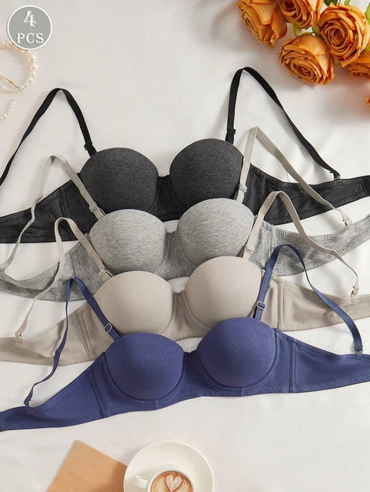 SHEIN طقم 4 حمالات صدر مريحة وداعمة