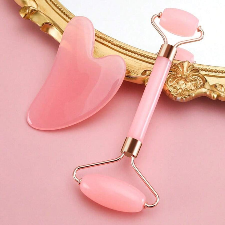 SHEIN مجموعة 2 قطعة أداة تدليك جوا شا وردية