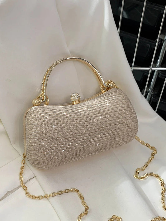 SHEIN حقيبة سهرة ميني براقة ذهبية