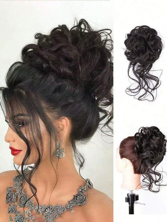 SHEIN وصلة شعر للكعكة خصل مجعدة بتصميم كثيف وطبيعي