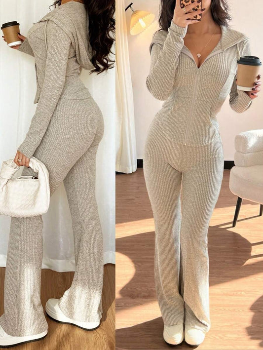 SHEIN بدلة نسائية كاجوال بلون مشمشي