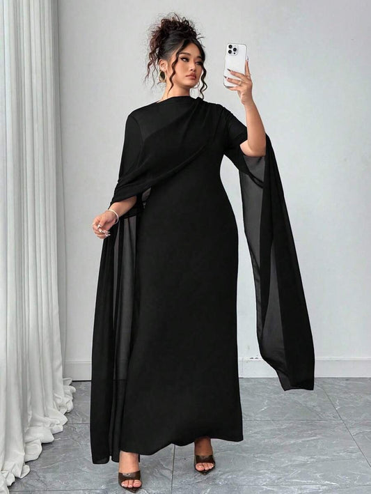 SHEIN Elenzga فستان أنيق بلون أسود