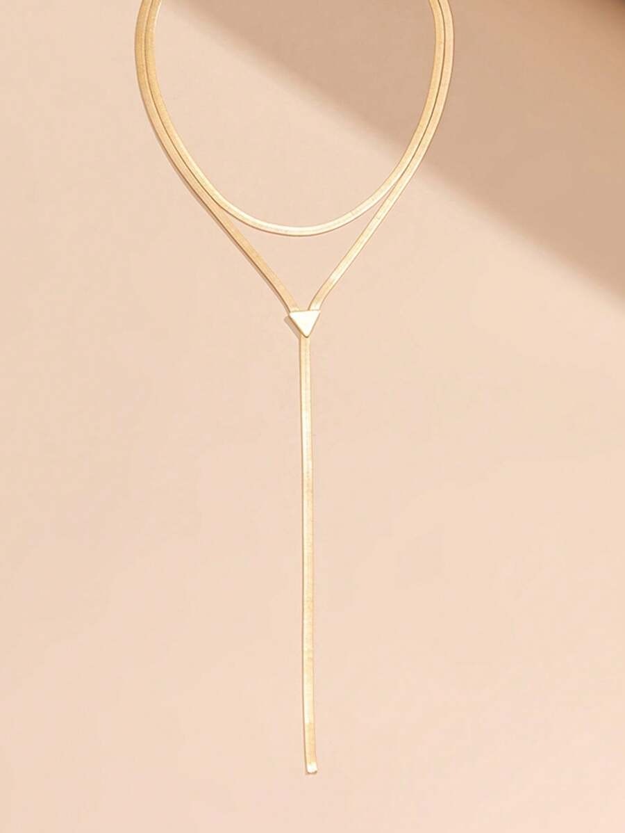 SHEIN قلادة متعددة الطبقات بسلسلة عظم الثعبان