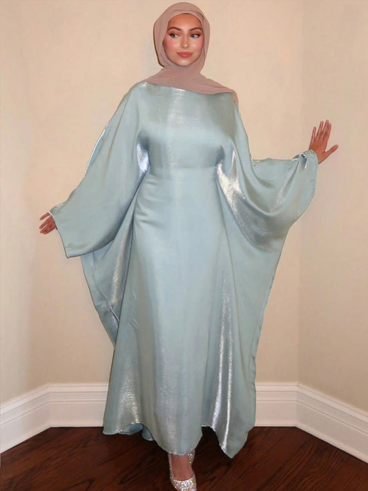 SHEIN فستان كافتان بطبعة فراشة بأكمام أميري ومخصر أنيق