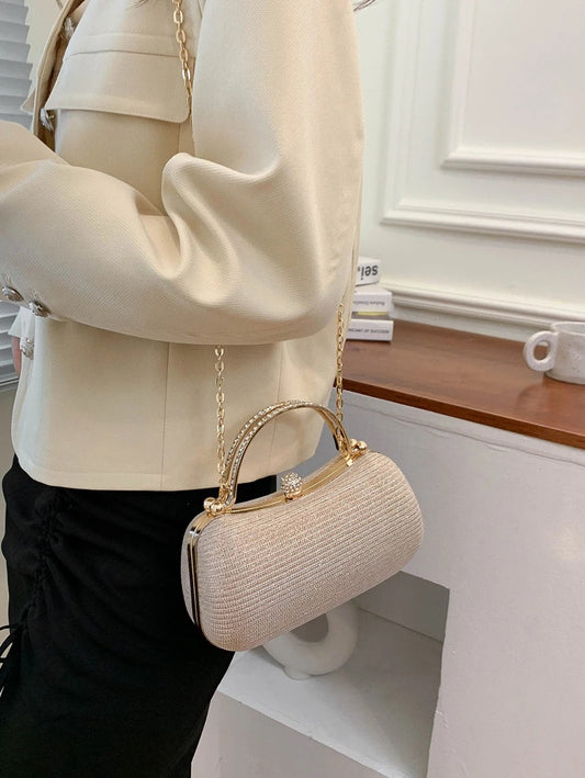 SHEIN حقيبة سهرة ميني براقة ذهبية