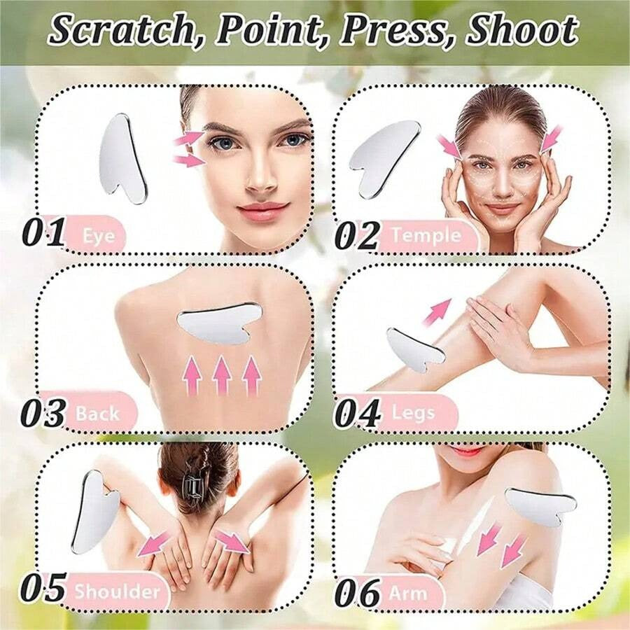 SHEIN ملعقة مزج فولاذية لتدليك الوجه والجسم وجوا شا