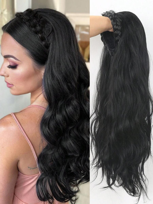 SHEIN شعر صناعي طويل مموج مع ضفائر ملتوية