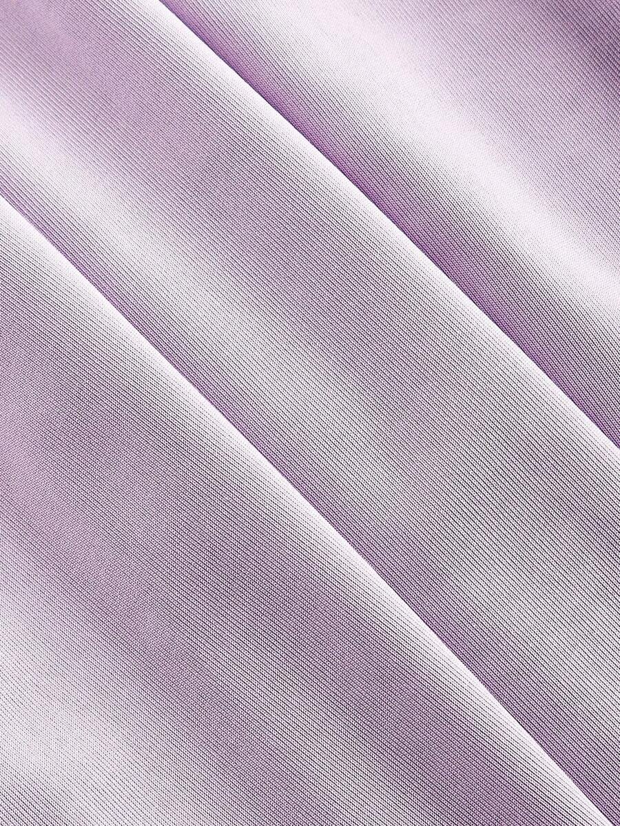 SHEIN MOD فستان ارجواني بأكمام طويلة بفتحات وكتاف مكشوفة