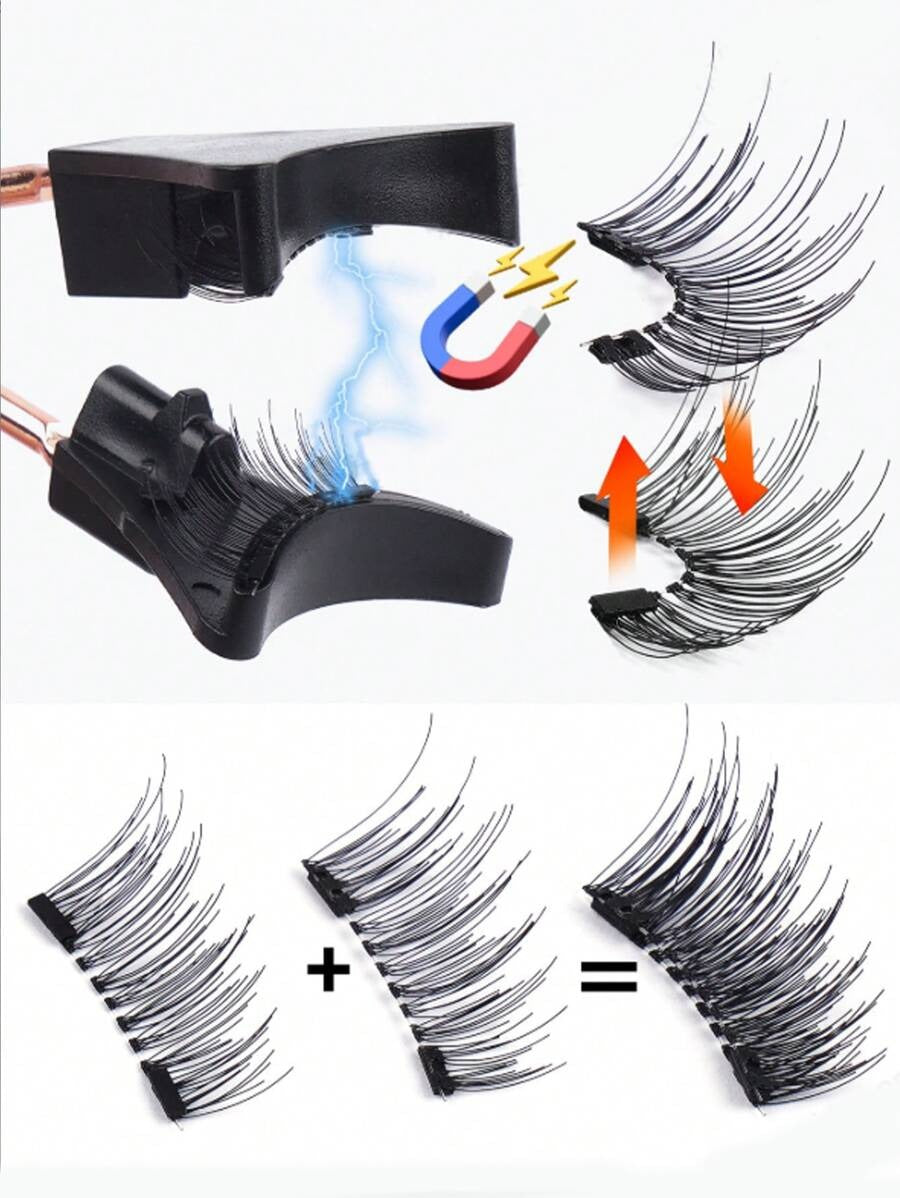 SHEIN Curl رموش مغناطيسية نصية وخفيفة