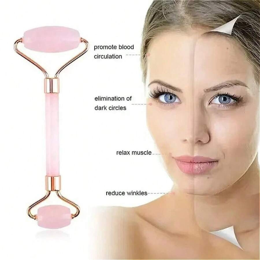 SHEIN مجموعة 2 قطعة أداة تدليك جوا شا وردية
