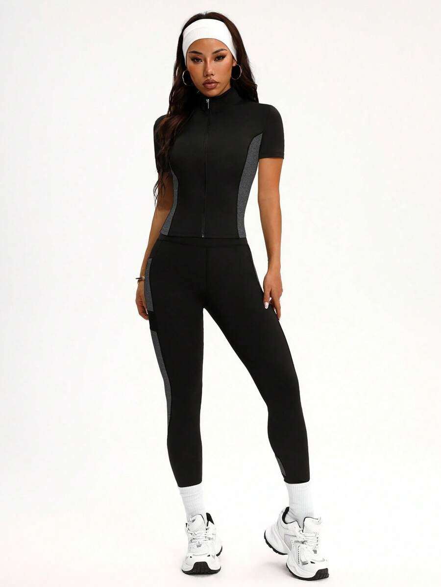 SHEIN طقم رياضي محبوك من قطعتين