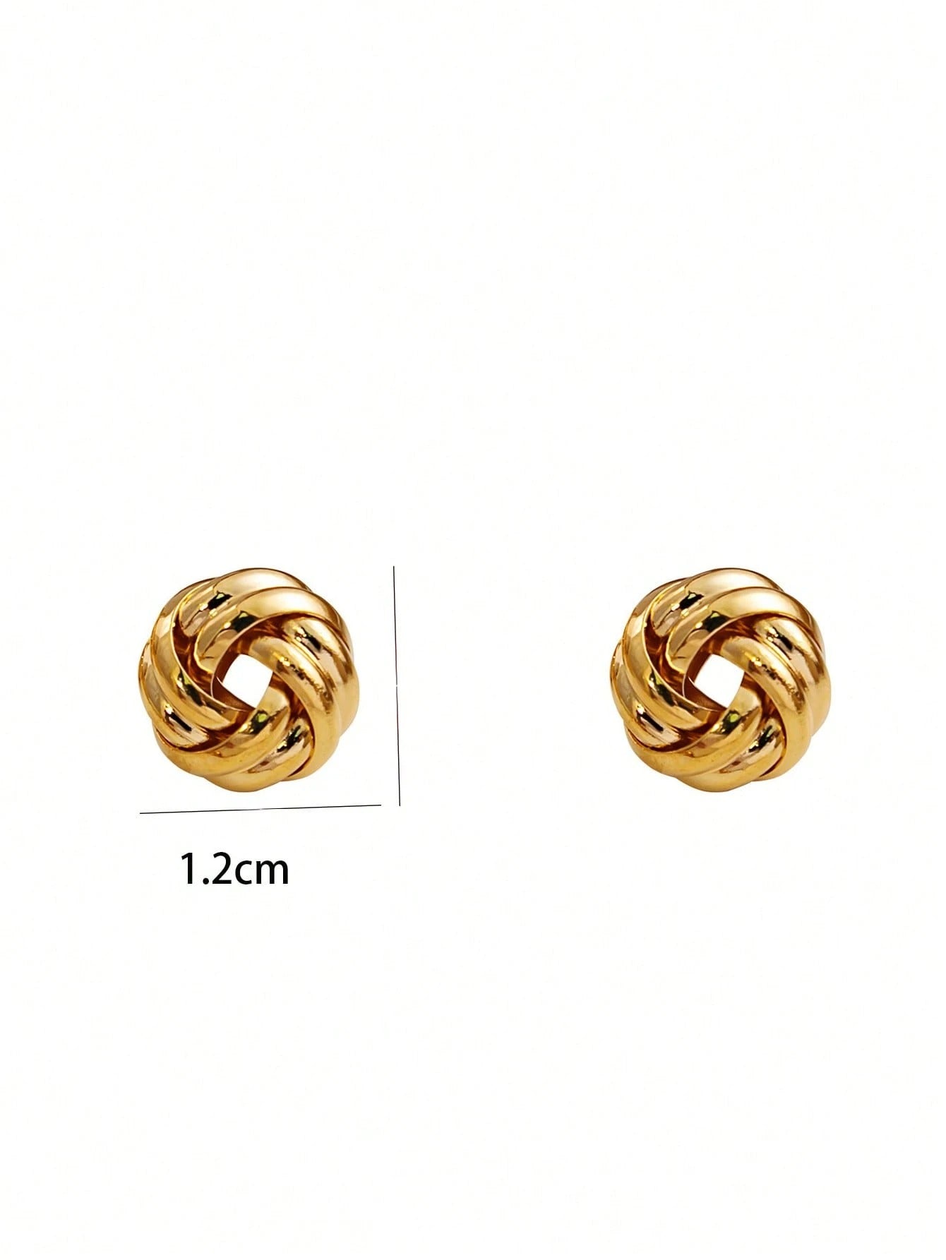 SHEIN زوج أقراط مضفرة خفيفة باللون الذهبي