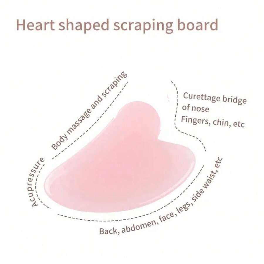 SHEIN مجموعة 2 قطعة أداة تدليك جوا شا وردية