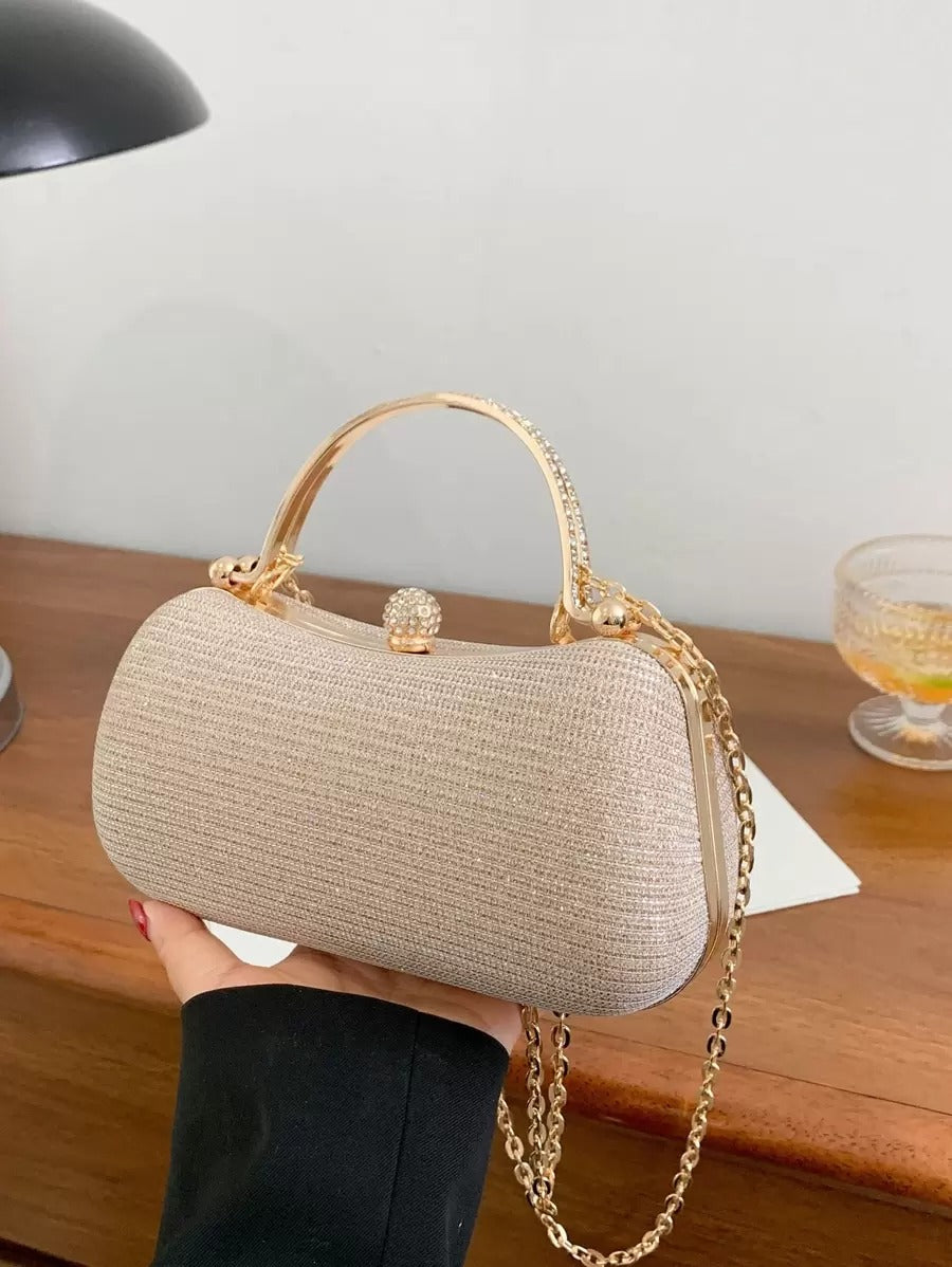 SHEIN حقيبة سهرة ميني براقة ذهبية