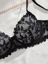 SHEIN Seduluxe طقم لانجري شفاف من الدانتيل قطعتين