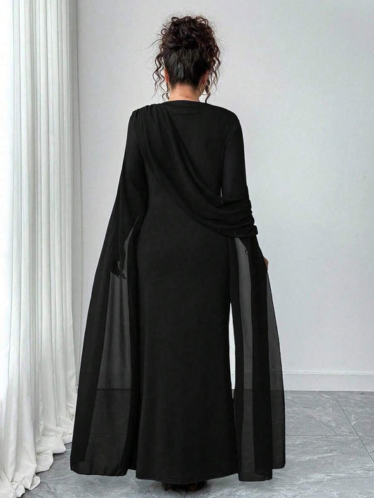 SHEIN Elenzga فستان أنيق بلون أسود