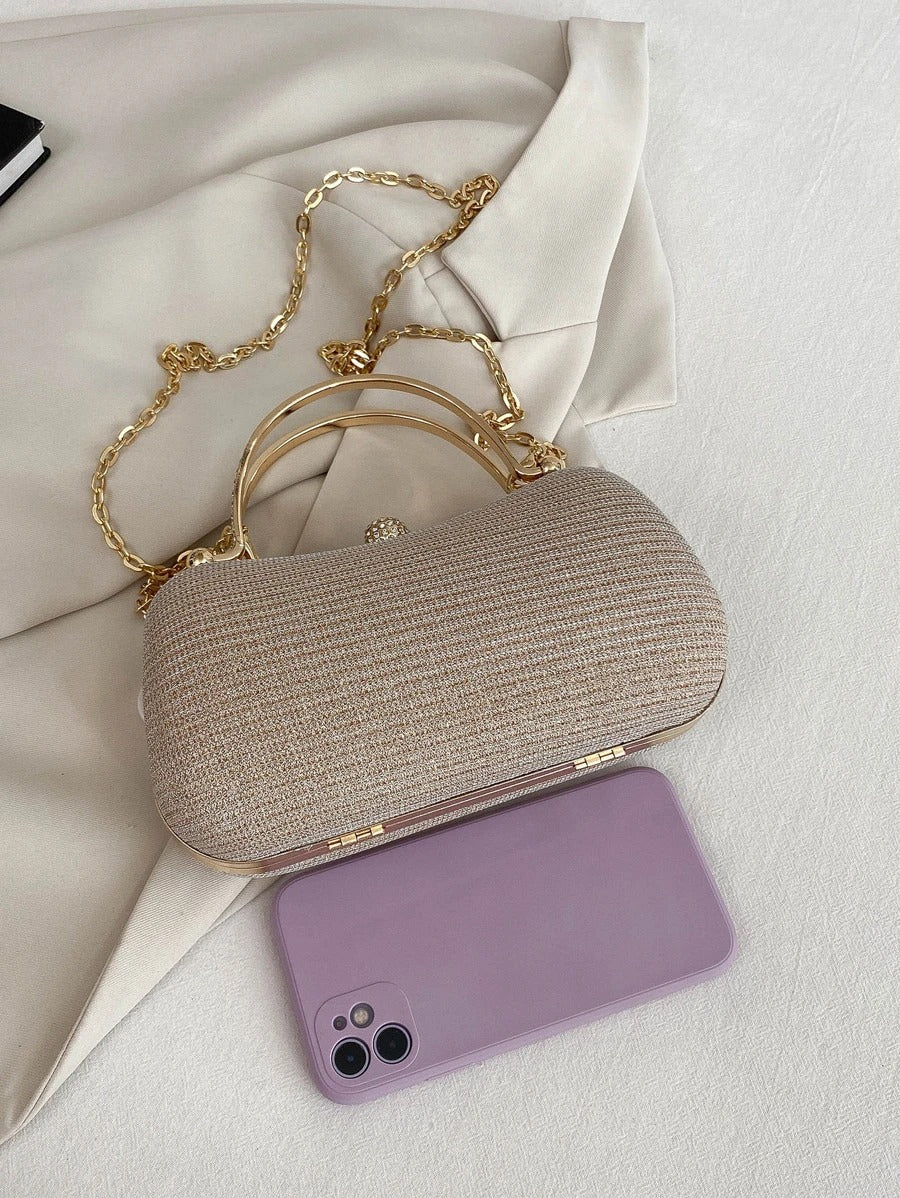 SHEIN حقيبة سهرة ميني براقة ذهبية