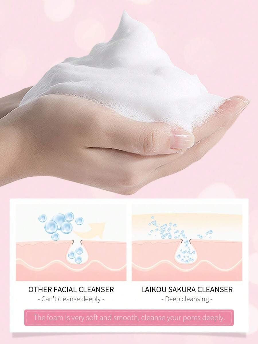 LAIKOU طقم هدايا عناية بالبشرة بالكرز الياباني 5 قطع