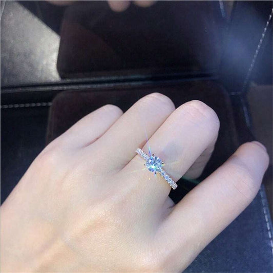 SHEIN خاتم ذهبي وردي زركون مكعب