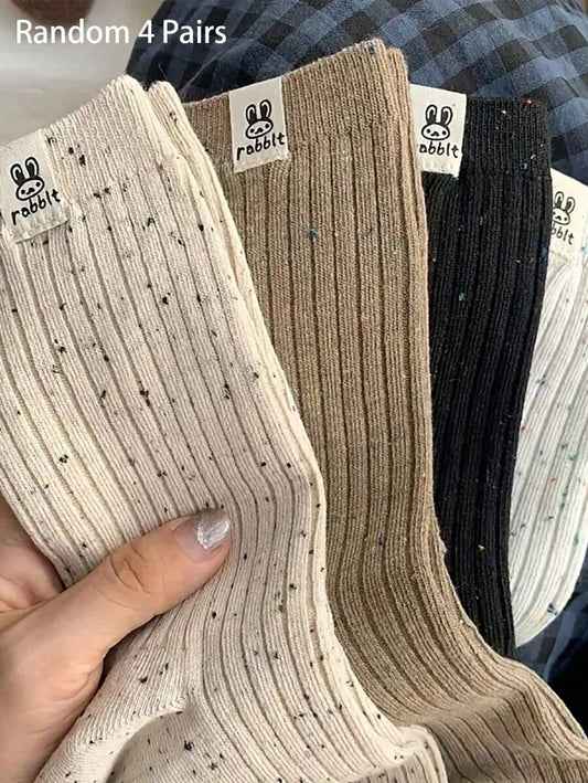 SHEIN 4 أزواج جوارب سميكة