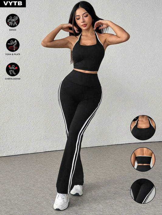 SHEIN طقم رياضي اسود 2 قطعة كاجوال