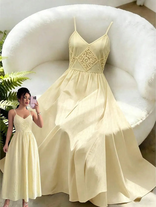 SHEIN Selianne فستان صيفي طويل أنيق منسوج للنساء