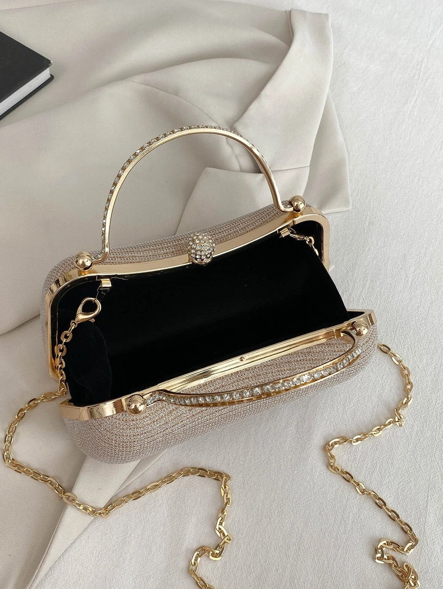 SHEIN حقيبة سهرة ميني براقة ذهبية