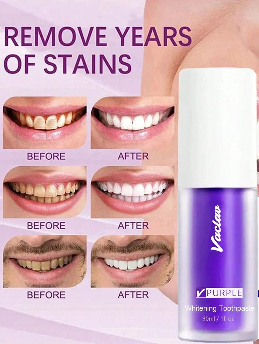 Vaclav معجون أسنان بنفسجي لتبييض وتلميع الأسنان