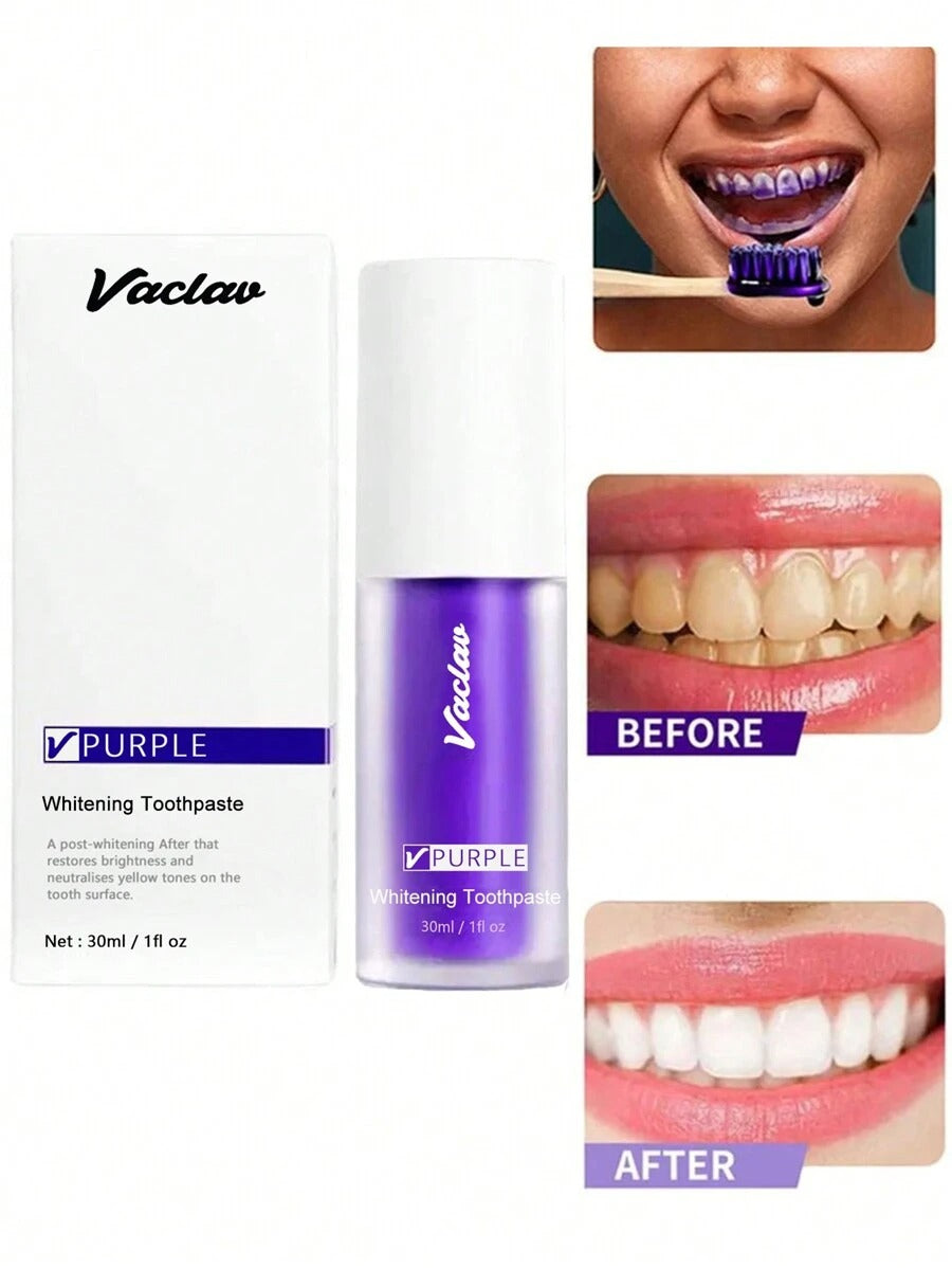 Vaclav معجون أسنان بنفسجي لتبييض وتلميع الأسنان