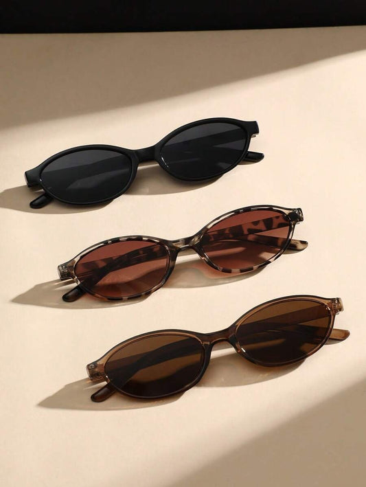 SHEIN  طقم فيه 3 نظارات بإطار بيضاوي