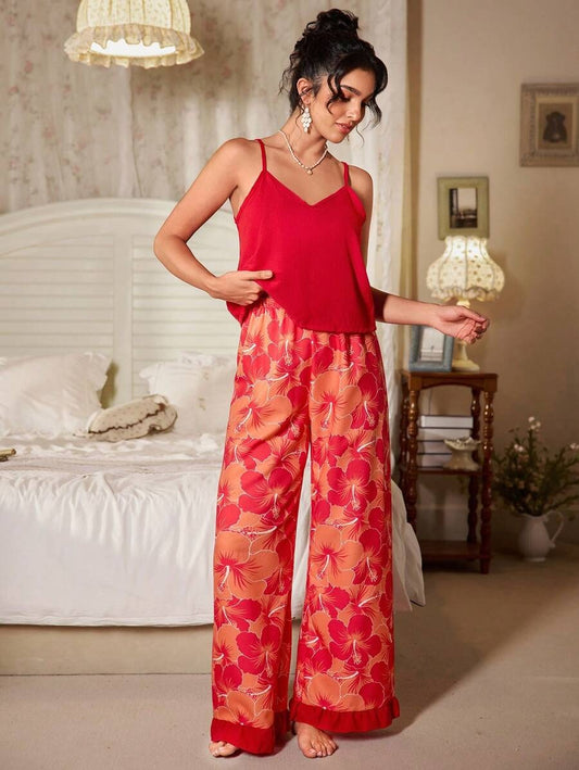 SHEIN CottageSlumber طقم بيجامة صيفي من