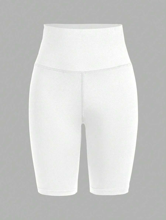 SHEIN شورت نسائي أبيض واسع بخصر عالي