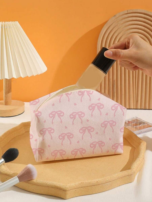 SHEIN ROMWE  حقيبة تجميل على شكل قلب بفيونكة وردية