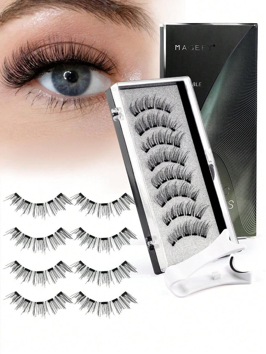SHEIN MAGEFY 3D طقم رموش مغناطيسية بشريط مع أداة تطبيق