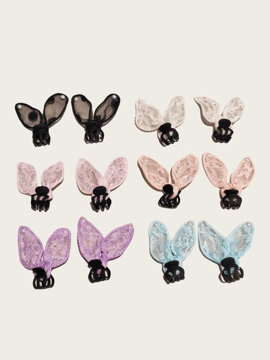 SHEIN طقم 12 دبوس شعر على شكل أرنب