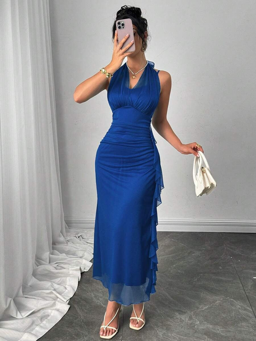 SHEIN Modelyn فستان كامي ضيق بلون أزرق ناعم