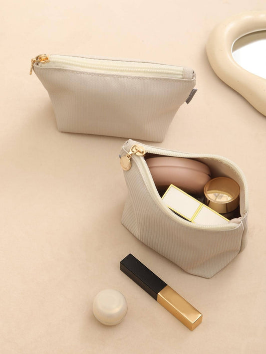 SHEIN حقيبة مكياج صغيرة بيج – تصميم بوهيمي ناعم وأنيق