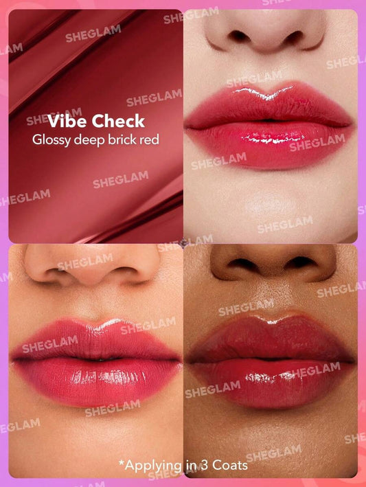 SHEGLAM Mirror Kiss Vibe Check أحمر شفاه لامع